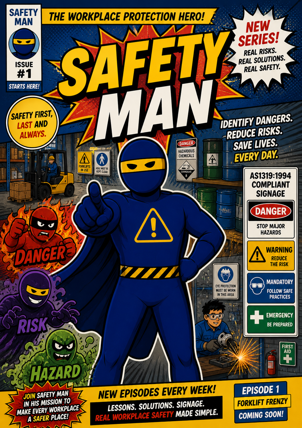 Safety Man - The Workplace Protection Hero!