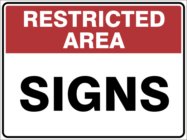 Restricted Area Safety Signs Category Image