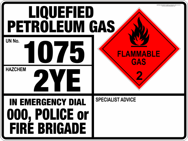 EMERGENCY INFORMATION PANEL - LIQUIFIED PETROLEUM GAS