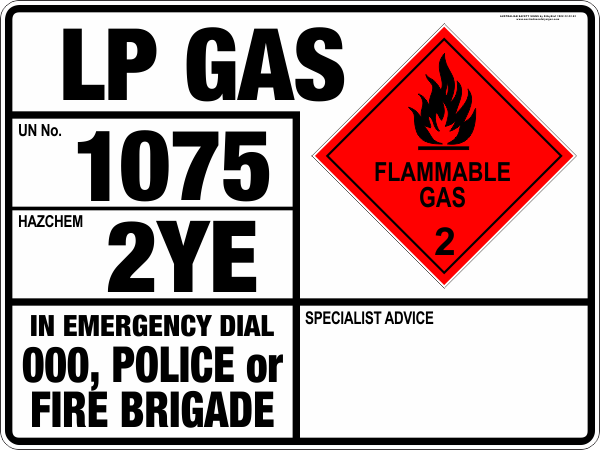 EMERGENCY INFORMATION PANEL - LP GAS