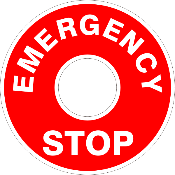 EMERGENCY STOP Button Surround Sticker