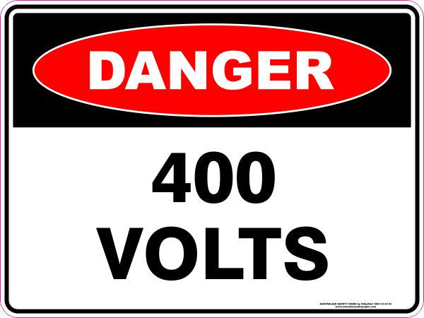 400 VOLTS Safety Sign