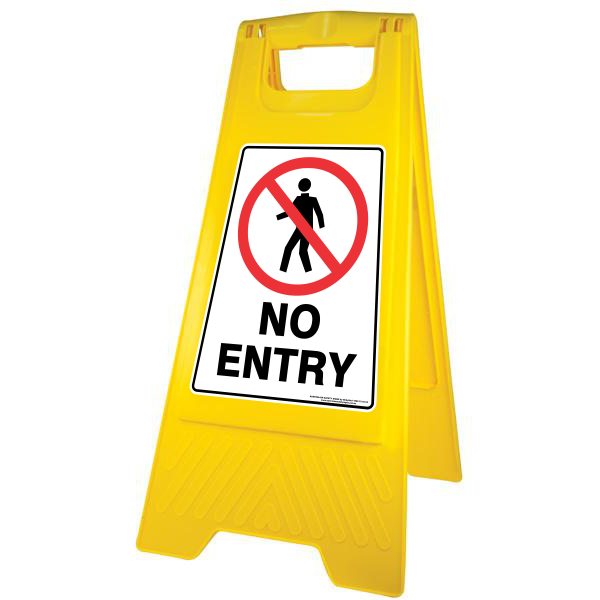 New NO ENTRY A-Frame Floor Sign