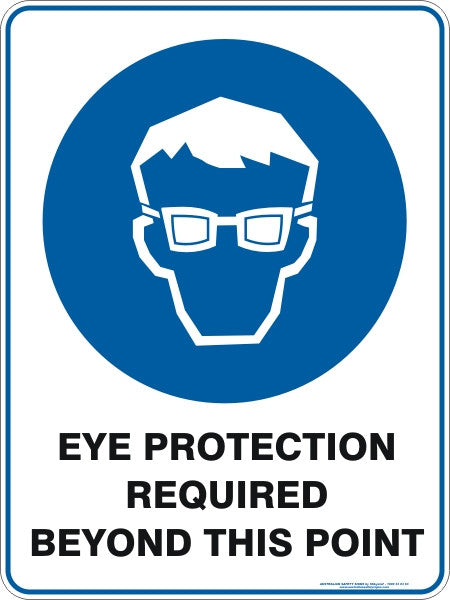 EYE PROTECTION REQUIRED BEYOND THIS POINT