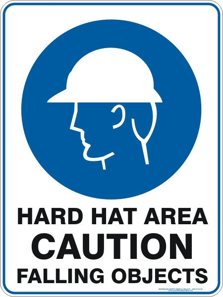 HARD HAT AREA CAUTION FALLING OBJECTS