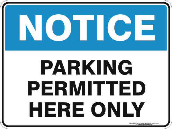 PARKING PERMITTED HERE ONLY