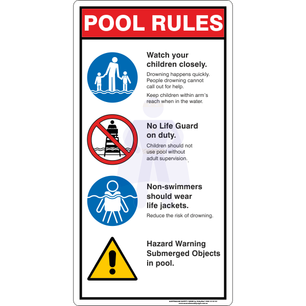 POOL RULES SIGN - A
