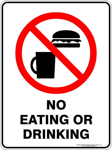 NO EATING OR DRINKING