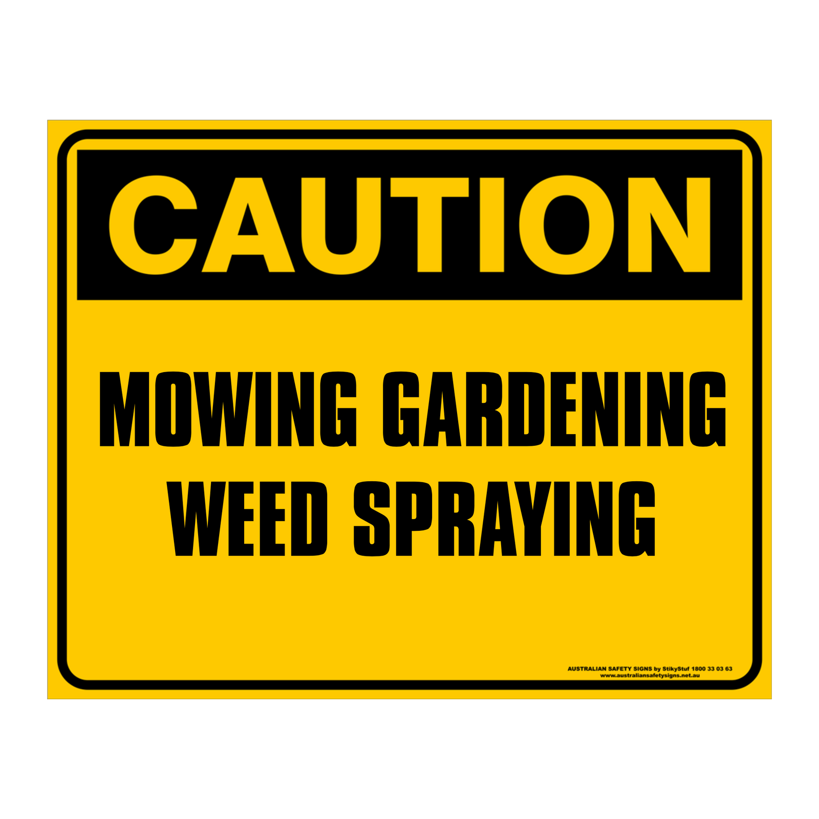CAUTION - CUSTOM TEXT SIGN - Double Sided 500 x 400mm