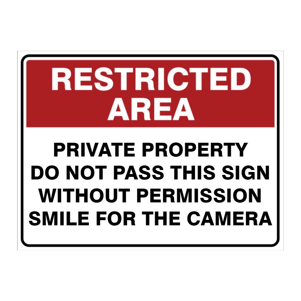 Custom Text Restricted Area Sign