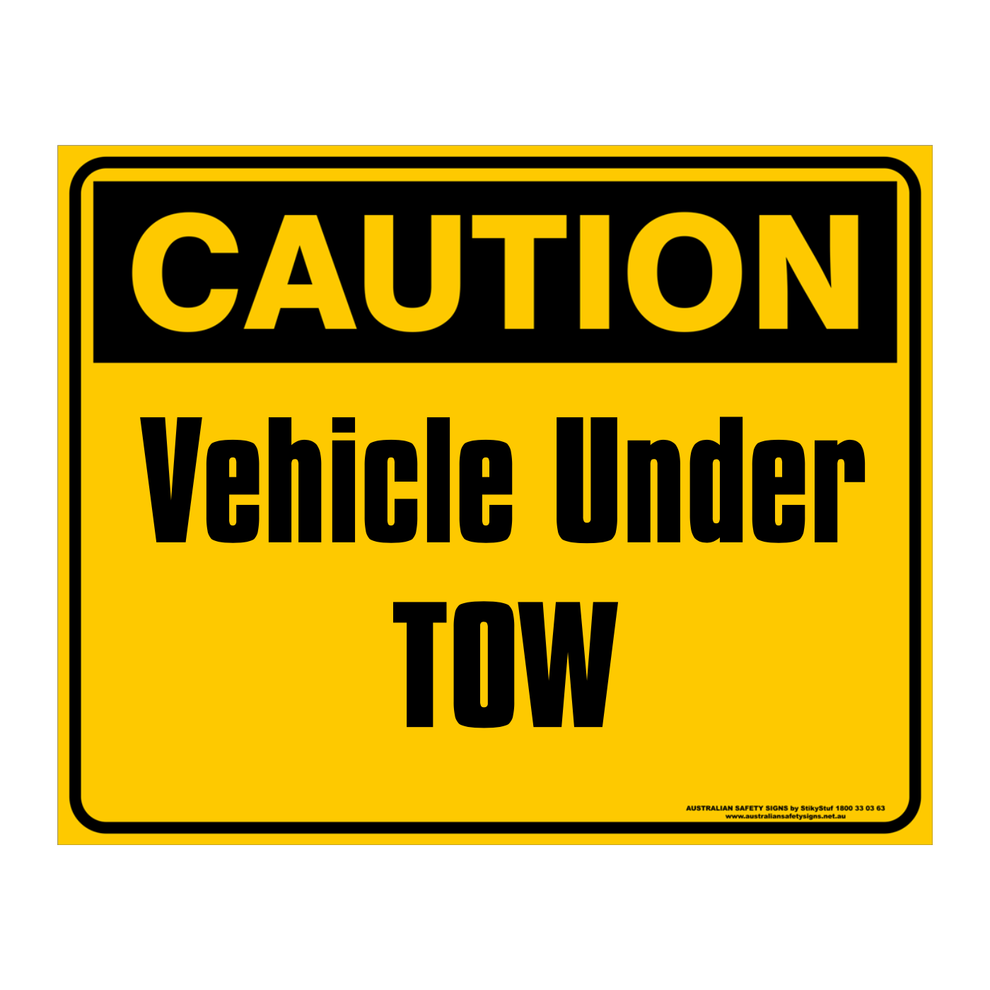 CAUTION - CUSTOM TEXT SIGN - Double Sided 500 x 400mm