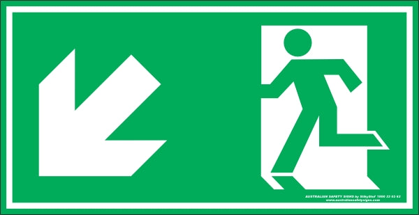 Safety Exit Sign Left Down