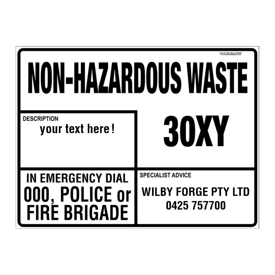 CUSTOM - EMERGENCY INFORMATION PANEL - FOR TRANSPORT