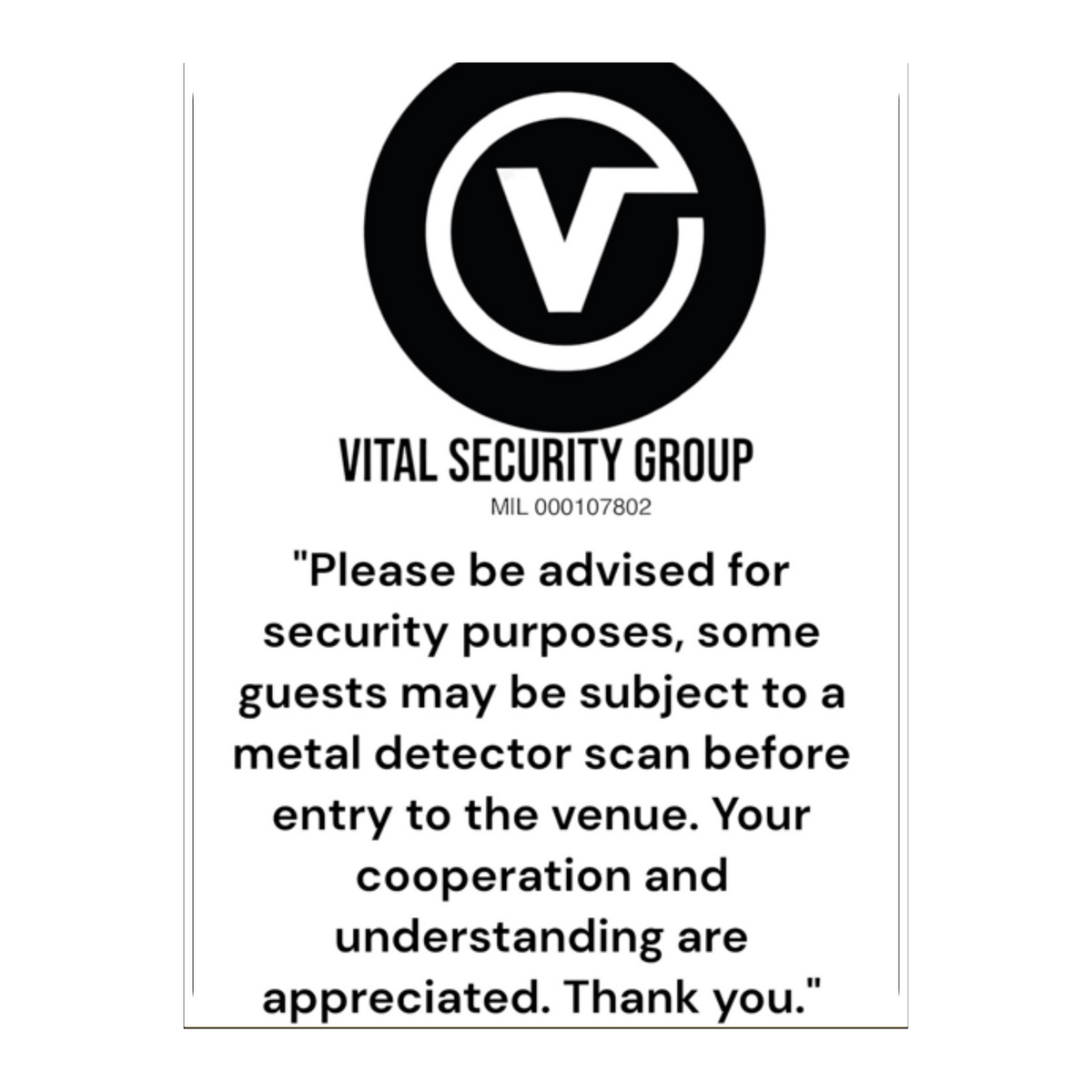 Warning Custom Text Sign