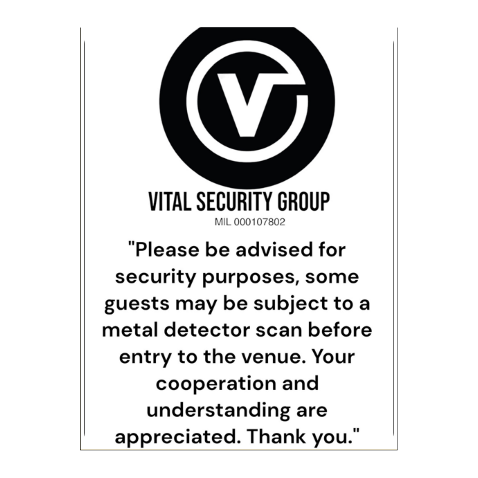 Warning Custom Text Sign