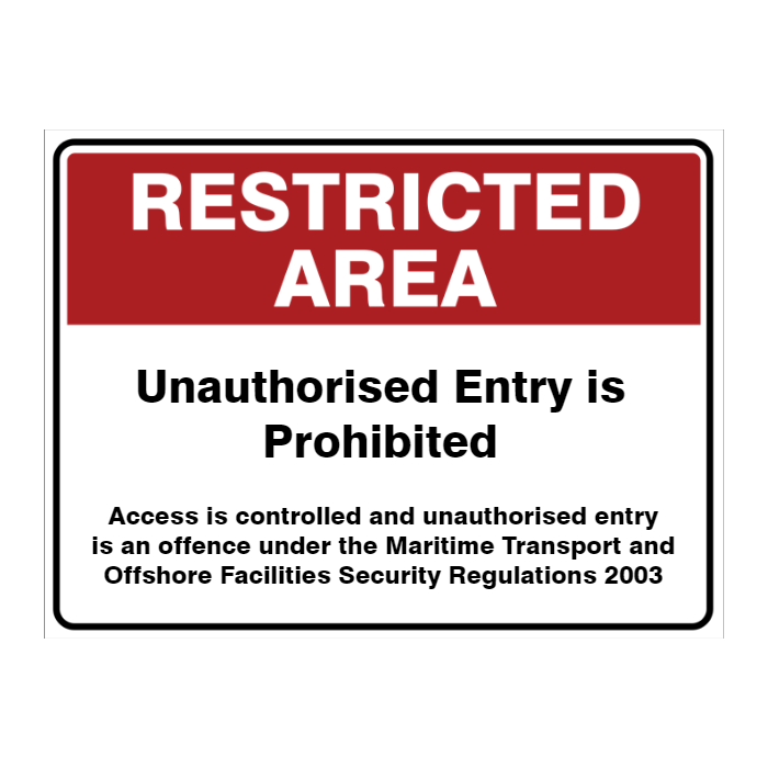 Custom Text Restricted Area Sign