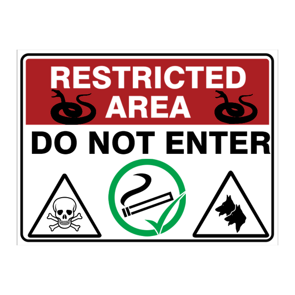 Custom Text Restricted Area Sign - Australian Safety Signs