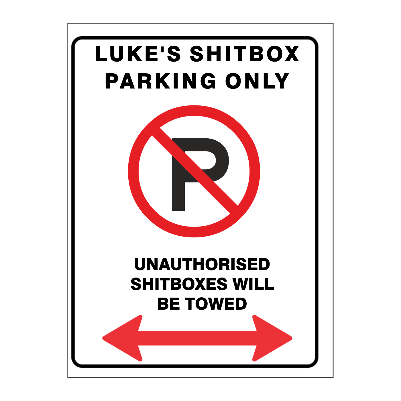 Custom Text Sign Portrait