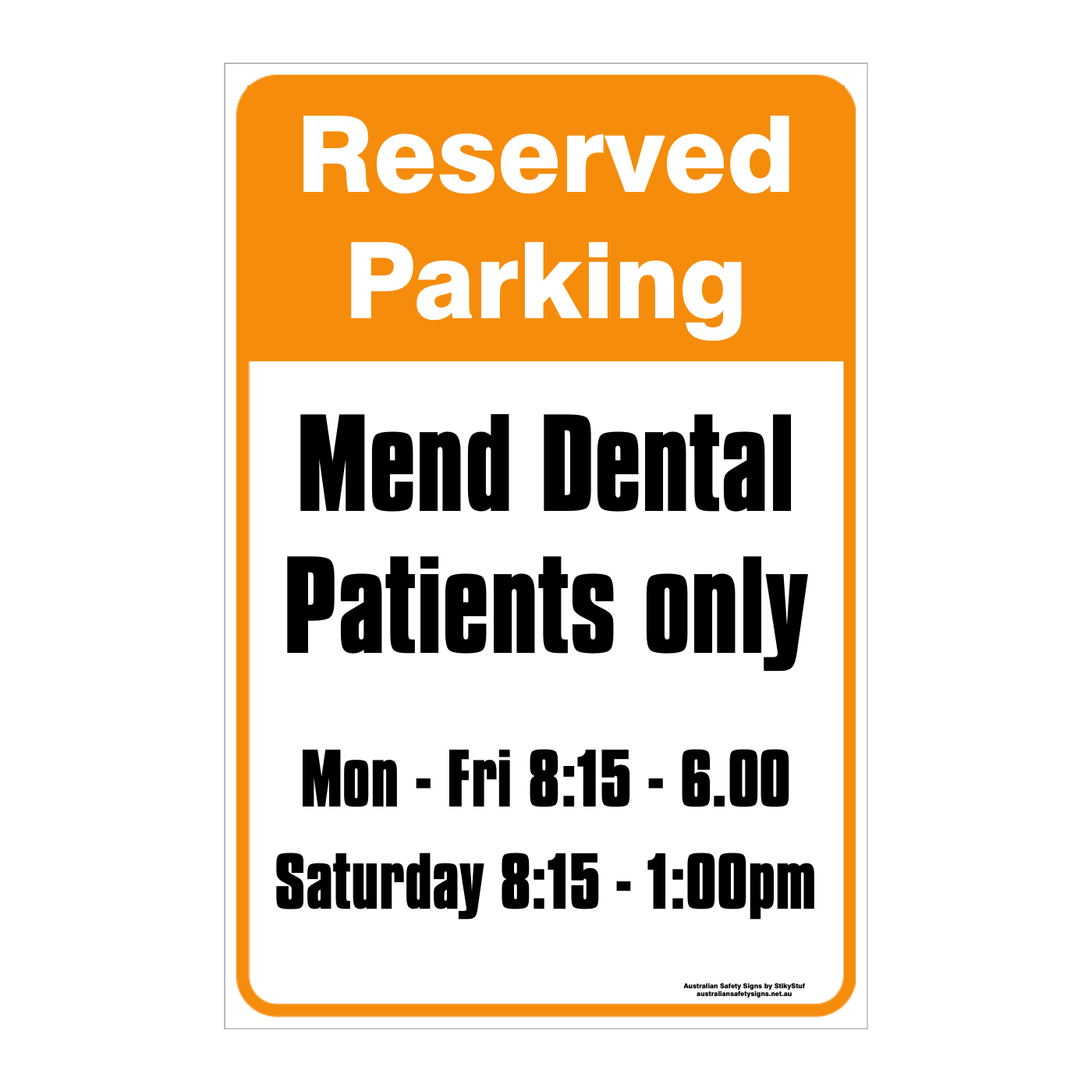 CUSTOM PARKING SIGN