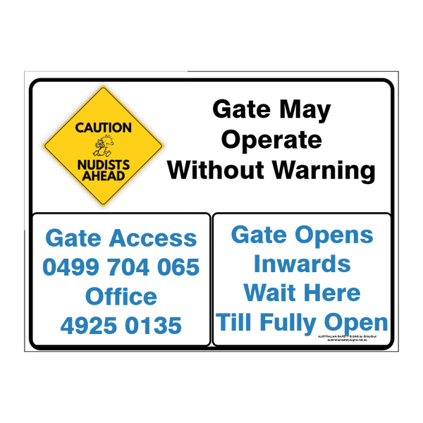 Custom general sign Australian Safety Signs