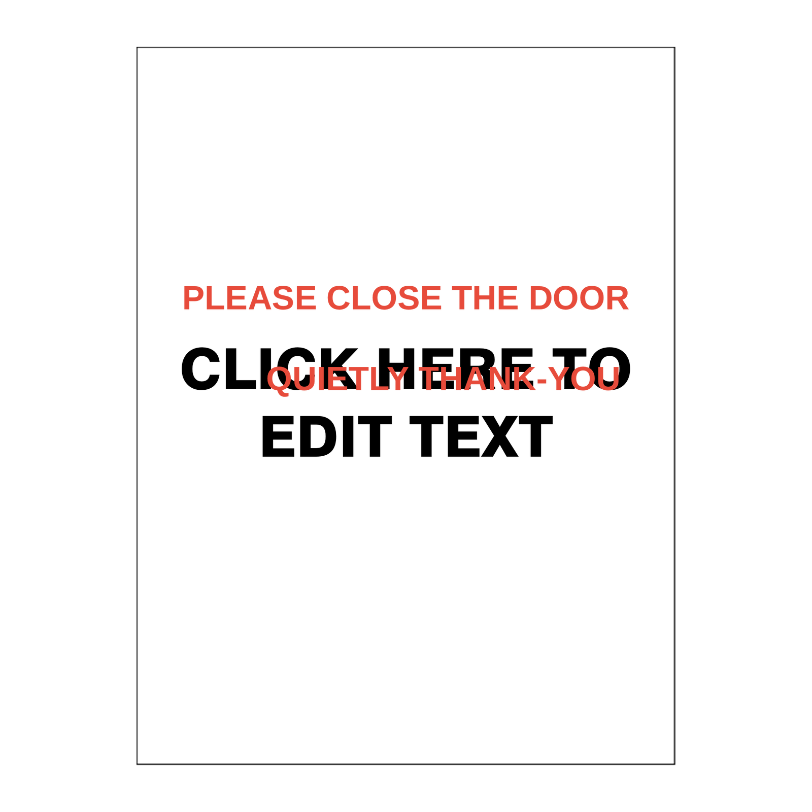 Custom Text Sign Portrait