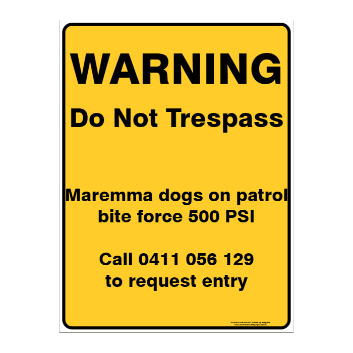 Warning Custom Text Sign