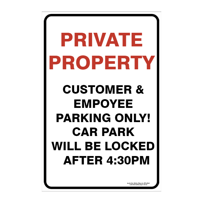 CUSTOM PARKING SIGN