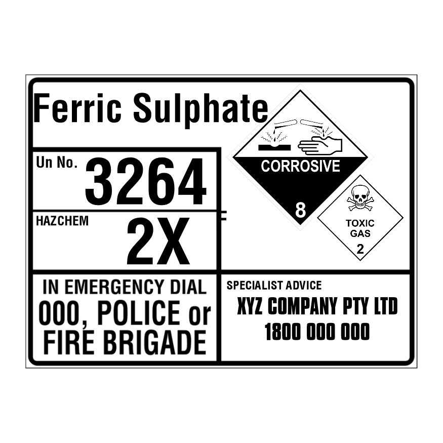 CUSTOM - EMERGENCY INFORMATION PANEL - FOR TRANSPORT