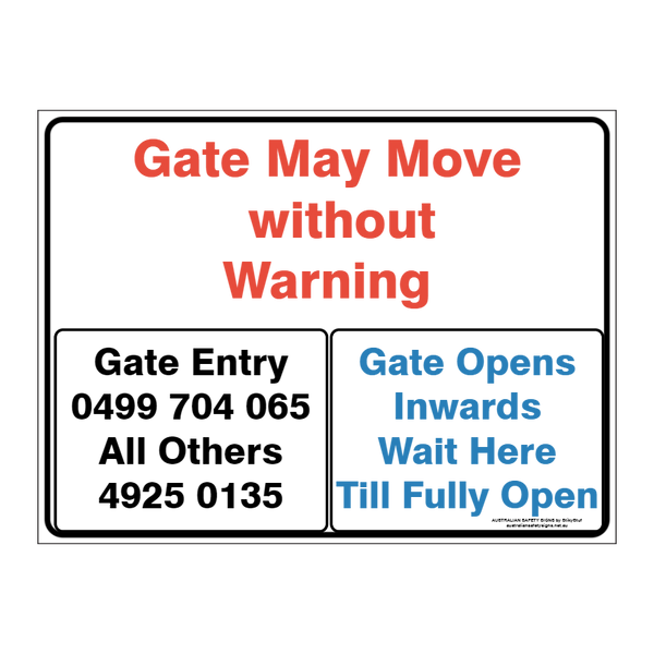 Custom general sign - Australian Safety Signs