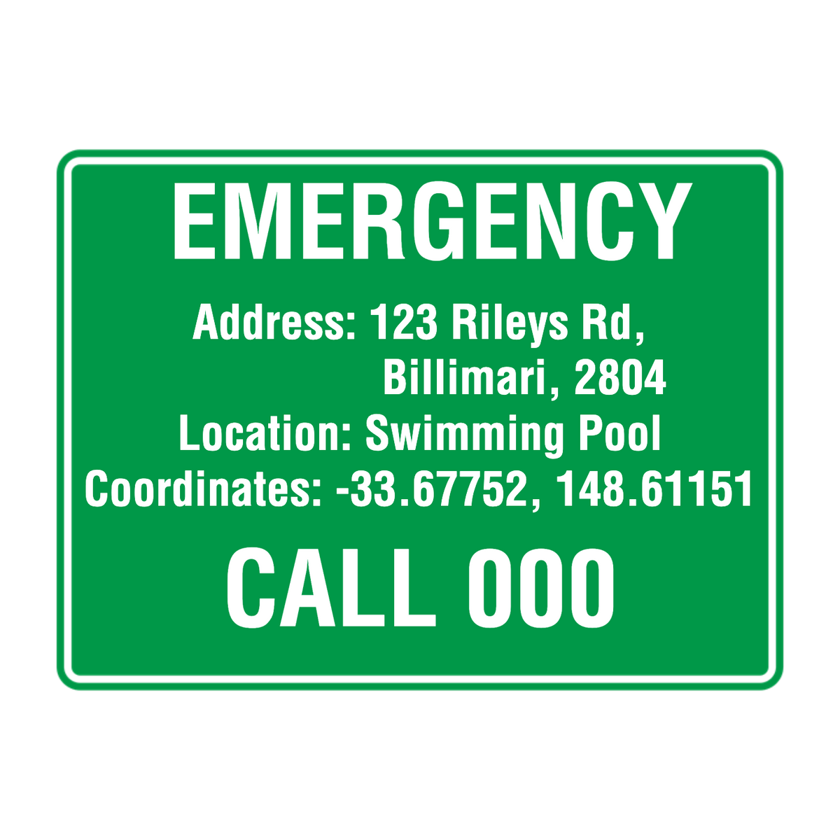Custom Text Emergency Sign