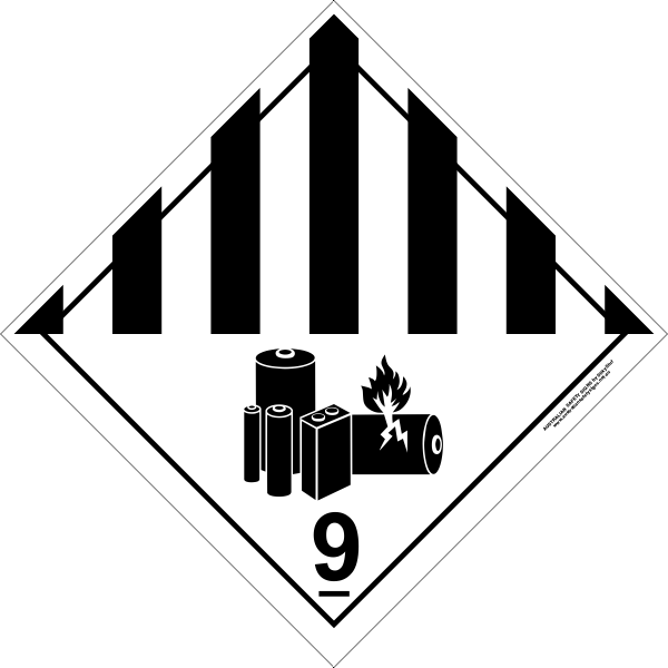 Sticker Class 9label CLASS 9A - Lithium Battery - Australian Safety Signs