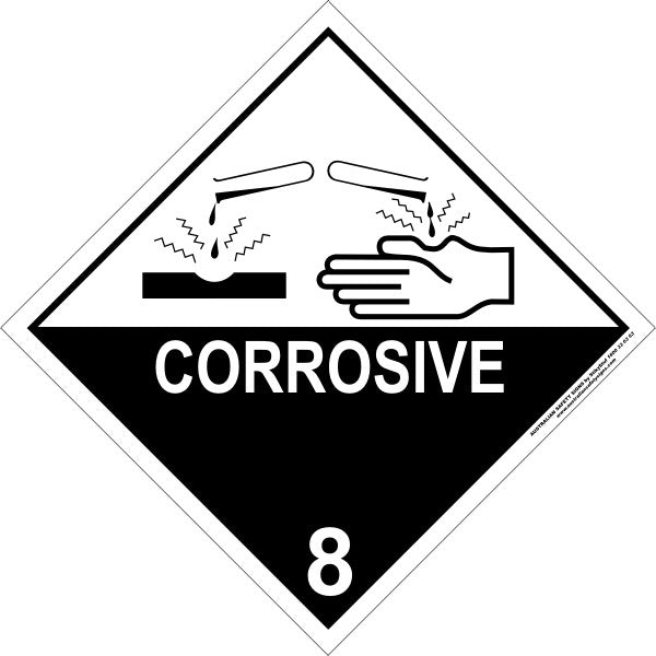 CLASS 8 CORROSIVE Australian Safety Signs