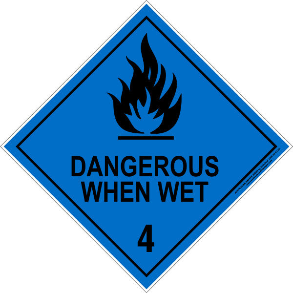 CLASS 4 - DANGEROUS WHEN WET - BLACK