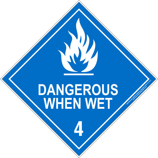 CLASS 4 - DANGEROUS WHEN WET - WHITE