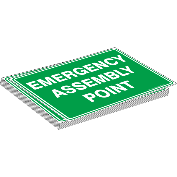 10 Pack of Emergency Assembly Point Signs - 3mm SignFlute