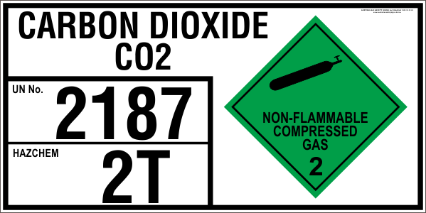 CARBON DIOXIDE CO2 - EMERGENCY INFORMATION PANEL - FOR STORAGE