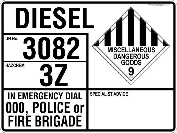 EMERGENCY INFORMATION PANEL - DIESEL