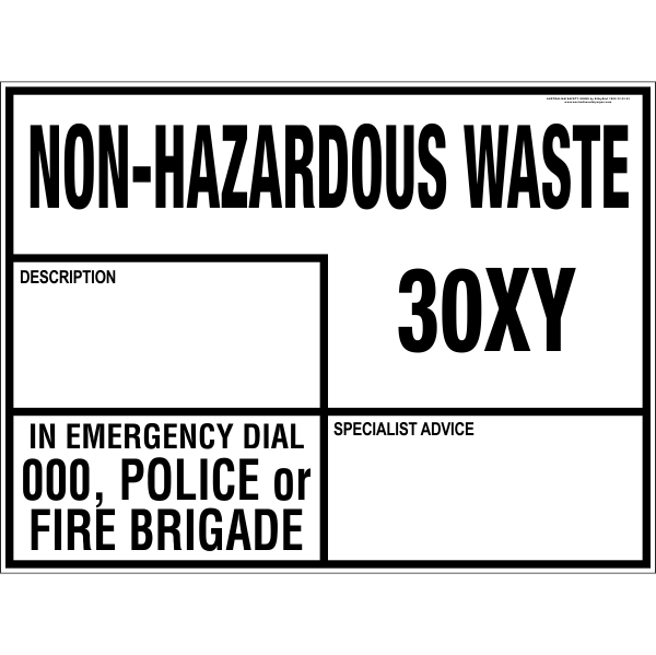 EMERGENCY INFORMATION PANEL - NON-HAZARDOUS WASTE