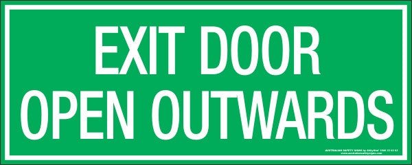 EXIT DOOR OPEN OUTWARDS