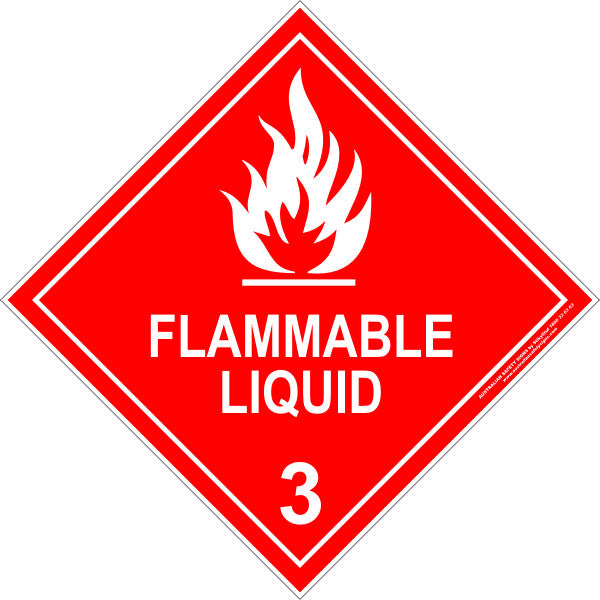 CLASS 3 - FLAMMABLE LIQUID - WHITE