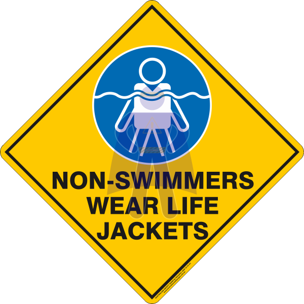 NON-SWIMMERS WEAR LIFE JACKETS