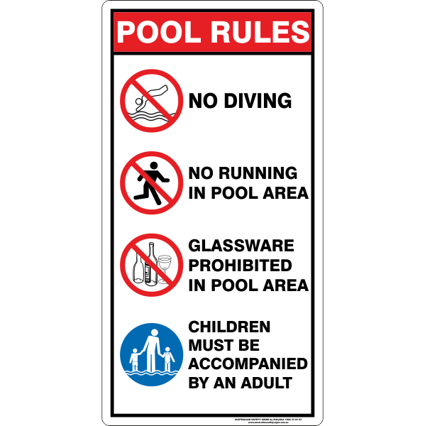 POOL RULES SIGN - B