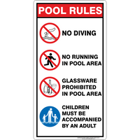 POOL RULES SIGN - B - Australian Safety Signs