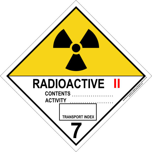CLASS 7 - RADIOACTIVE - CATEGORY 2 - Australian Safety Signs