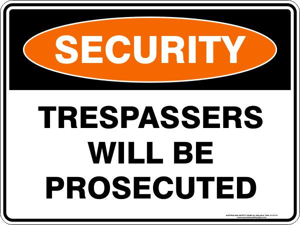 TRESPASSERS WILL BE PROSECUTED