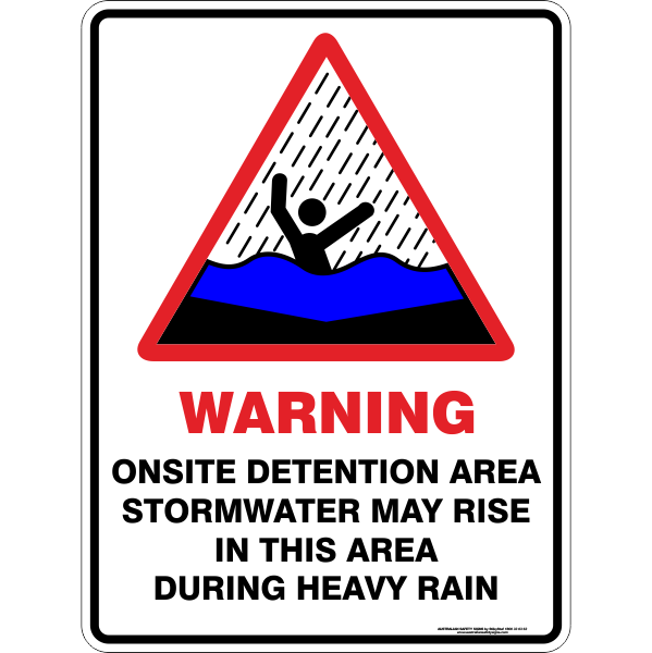 ONSITE DETENTION AREA - Australian Safety Signs
