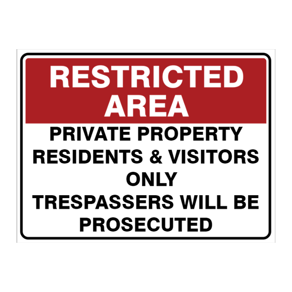 Custom Text Restricted Area Sign Australian Safety Signs