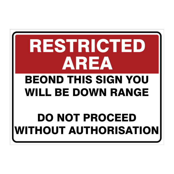 Custom Restricted Sign Template Custom Text Restricted Area Sign - Australian Safety Signs