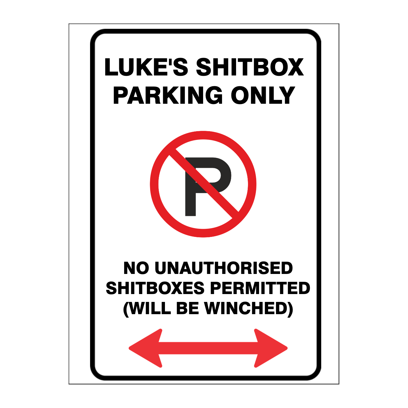 Custom Text Sign Portrait