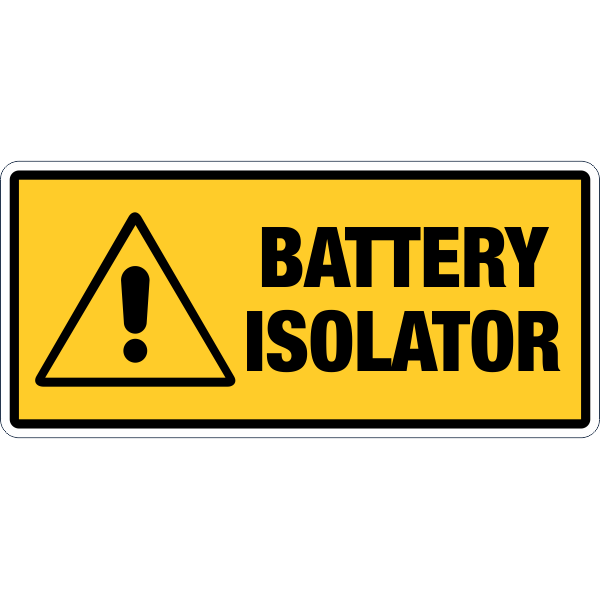 Battery Isolator Sticker